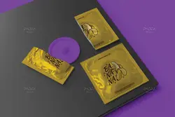 موکاپ بسته بندی کاندوم بهداشتی