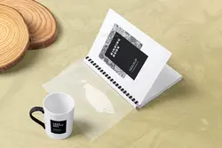 موکاپ کتاب صحافی شانه پلاستیکی A4