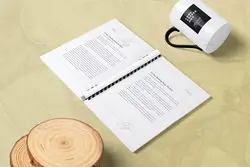موکاپ کتاب صحافی شانه پلاستیکی A4