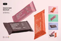 موکاپ بسته بندی کیک و بیسکویت (اسنک بار)