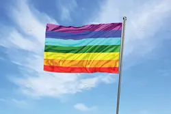 موکاپ پرچم برافراشته روی میله