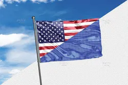 موکاپ پرچم برافراشته روی میله