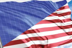 موکاپ پرچم برافراشته روی میله