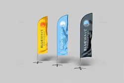 موکاپ پرچم ساحلی بادبانی