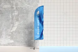 موکاپ پرچم ساحلی بادبانی