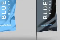 موکاپ پرچم ساحلی بادبانی