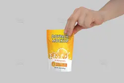 موکاپ پاکت آبمیوه دوی پک ساندیسی
