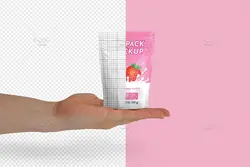 موکاپ پاکت آبمیوه دوی پک ساندیسی