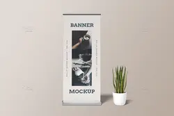 موکاپ بنر استند رول آپ