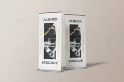 موکاپ بنر استند رول آپ