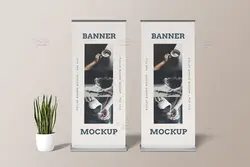 موکاپ بنر استند رول آپ