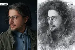 افکت عکس نقاشی فتوشاپ