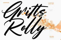 فونت خوشنویسی سرهم Gritts Rolly