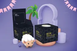 موکاپ جعبه مکعبی با تم عید قربان