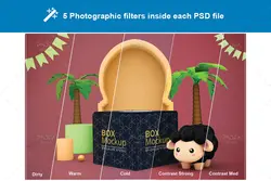 موکاپ جعبه مکعبی با تم عید قربان