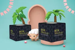 موکاپ جعبه مکعبی با تم عید قربان