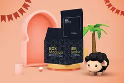 موکاپ جعبه مکعبی با تم عید قربان