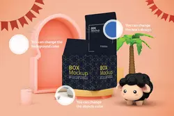 موکاپ جعبه مکعبی با تم عید قربان