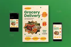 طرح تراکت تحویل مواد غذایی + پست و استوری اینستاگرام