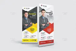 طرح بنر کسب و کار شرکتی رول آپ و استند