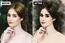 اکشن فتوشاپ افکت نقاشی آبرنگی قدیمی