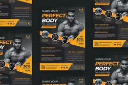 طرح تراکت فیتنس و بدنسازی