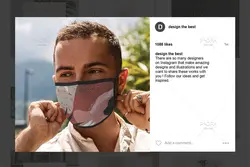 موکاپ ماسک پارچه ای روی صورت زن و مرد