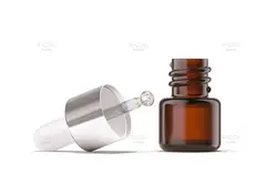 موکاپ بطری قطره چکان ا میلی لیتری کهربایی با جعبه