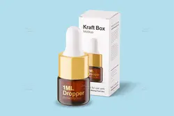 موکاپ بطری قطره چکان ا میلی لیتری کهربایی با جعبه