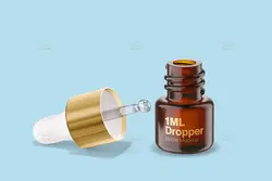 موکاپ بطری قطره چکان ا میلی لیتری کهربایی با جعبه