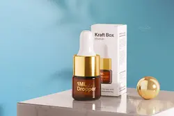 موکاپ بطری قطره چکان ا میلی لیتری کهربایی با جعبه