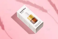 موکاپ بطری قطره چکان ا میلی لیتری کهربایی با جعبه