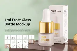 موکاپ بطری قطره چکان ا میلی لیتری مات با جعبه