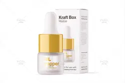 موکاپ بطری قطره چکان ا میلی لیتری مات با جعبه