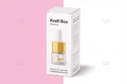 موکاپ بطری قطره چکان ا میلی لیتری مات با جعبه