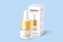 موکاپ بطری قطره چکان ا میلی لیتری مات با جعبه