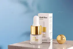 موکاپ بطری قطره چکان ا میلی لیتری مات با جعبه