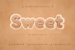 استایل بیسکویت و کوکی متن برای ایلاستریتور