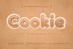 استایل بیسکویت و کوکی متن برای ایلاستریتور