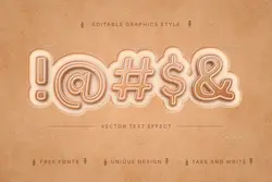 استایل بیسکویت و کوکی متن برای ایلاستریتور