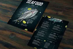 طرح منو غذای دریایی رستوران – لایه باز PSD