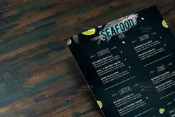 طرح منو غذای دریایی رستوران – لایه باز PSD