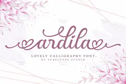 فونت خوشنویسی رمانتیک و عاشقانه Ardila