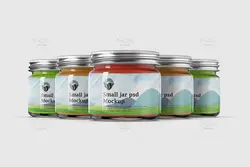 موکاپ شیشه ادویه و ترشی یا ژله کوچک