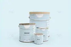 موکاپ سطل رنگ فلزی دسته دار