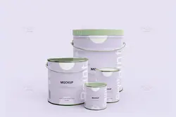 موکاپ سطل رنگ فلزی دسته دار