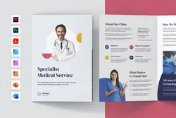طرح بروشور خدمات درمانی و پزشکی دو لت لایه باز