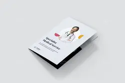 طرح بروشور خدمات درمانی و پزشکی دو لت لایه باز