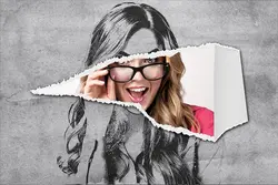 افکت عکس کاغذ نقاشی پاره شده برای فتوشاپ