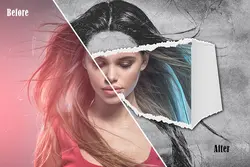 افکت عکس کاغذ نقاشی پاره شده برای فتوشاپ